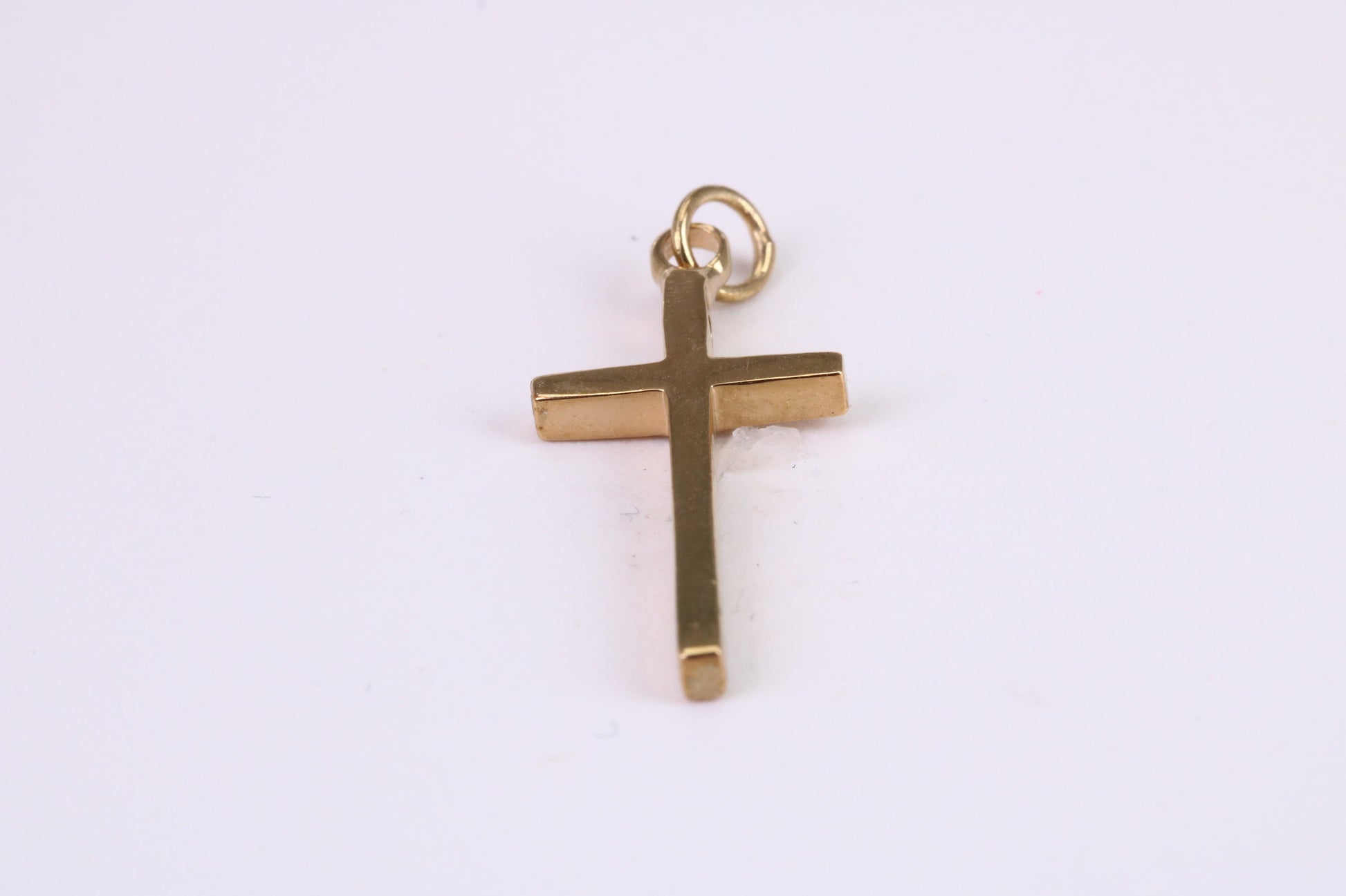 Simple 25 mm Long Gold Cross Necklace Together with 18 Inch Long Chain, Made from Solid Yellow Gold, British Hallmarked