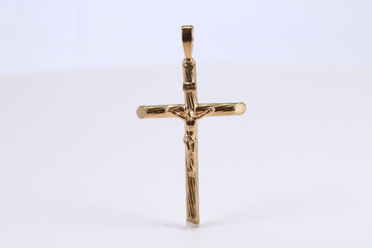 45 mm Long Gold Crucifix, Made from Solid Yellow Gold, British Hallmarked