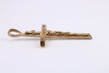 45 mm Long Gold Crucifix, Made from Solid Yellow Gold, British Hallmarked