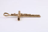 45 mm Long Gold Crucifix, Made from Solid Yellow Gold, British Hallmarked