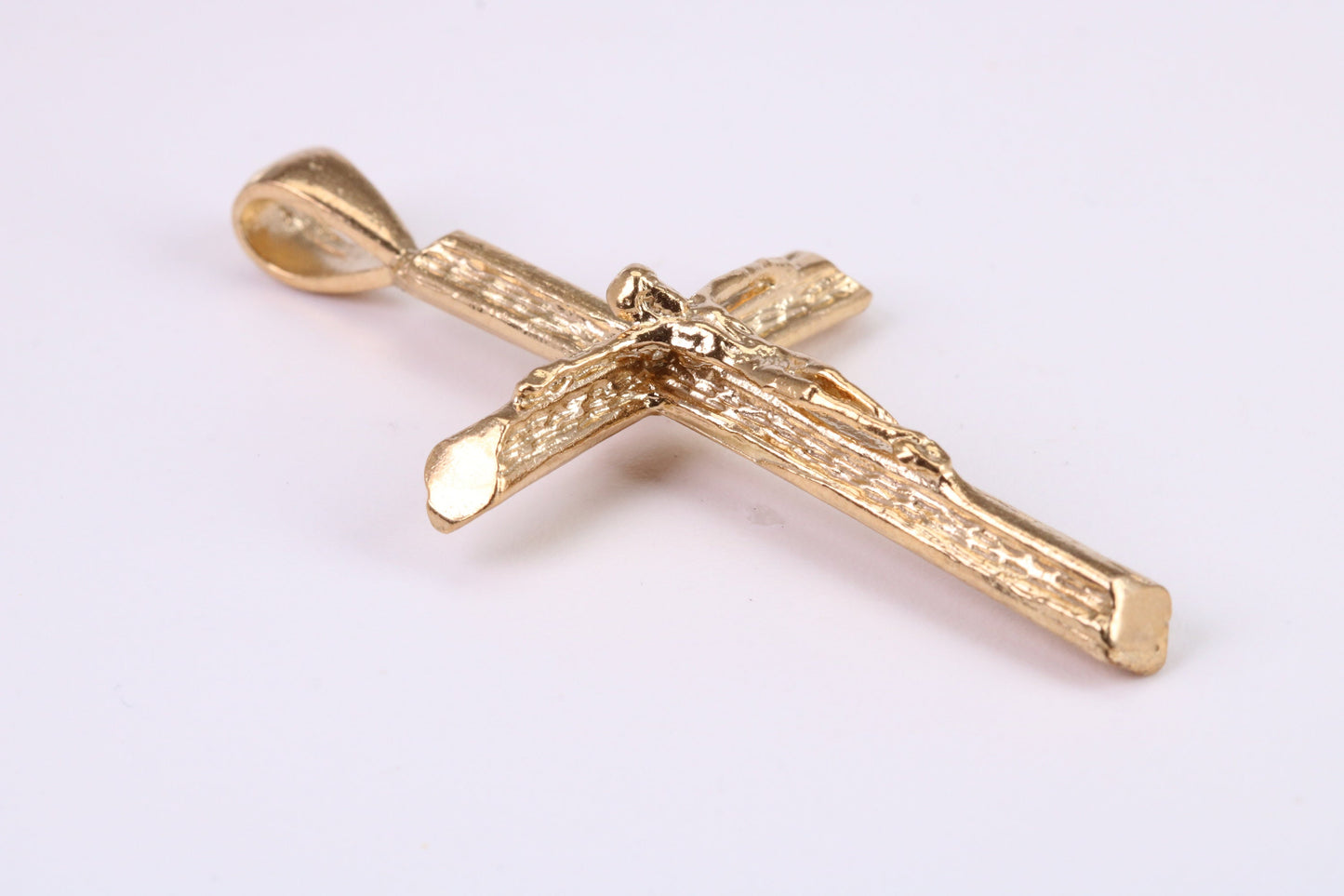 Large 53 mm Long Gold Crucifix, Made from Solid Yellow Gold, British Hallmarked