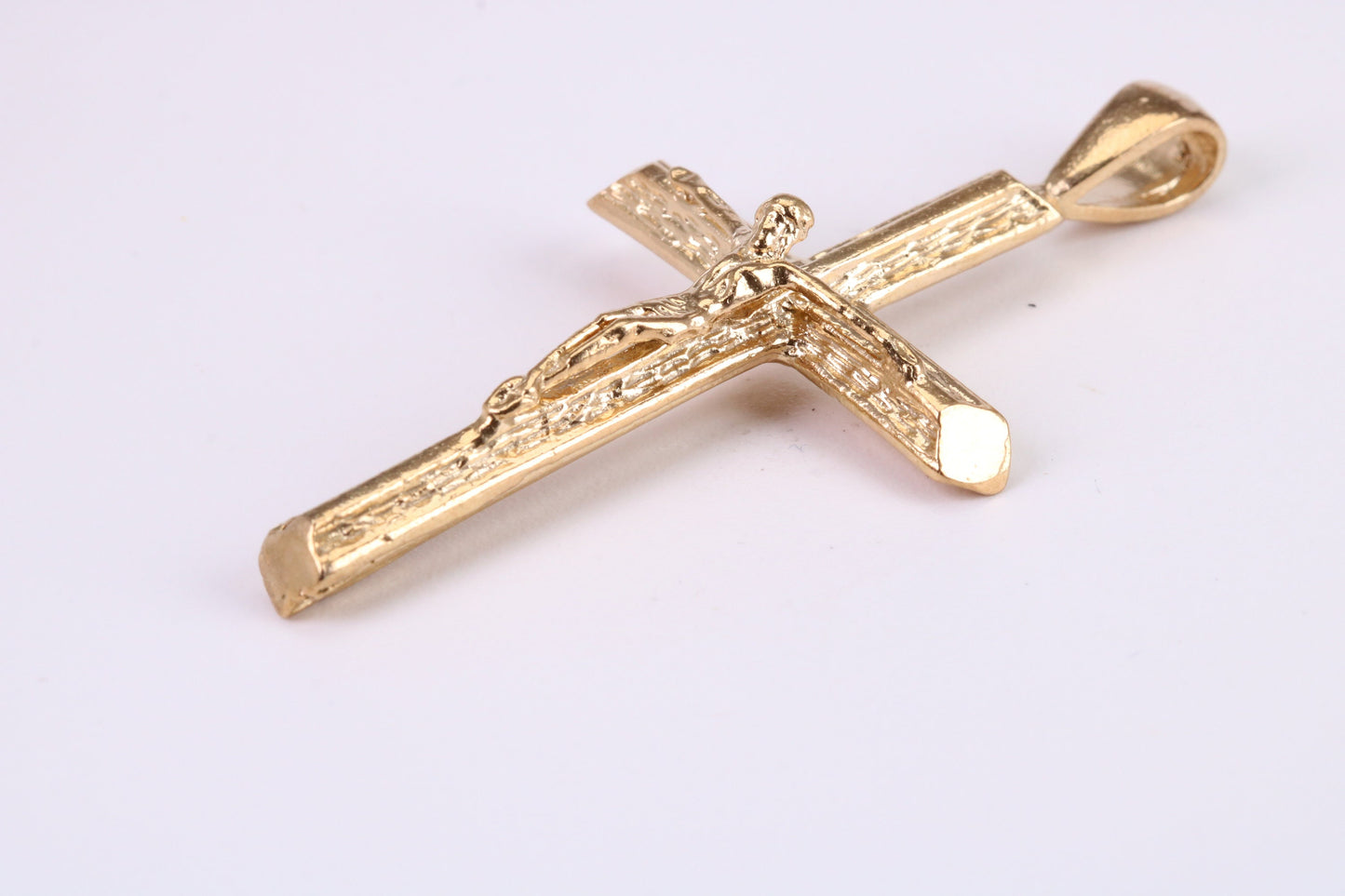 Large 53 mm Long Gold Crucifix, Made from Solid Yellow Gold, British Hallmarked