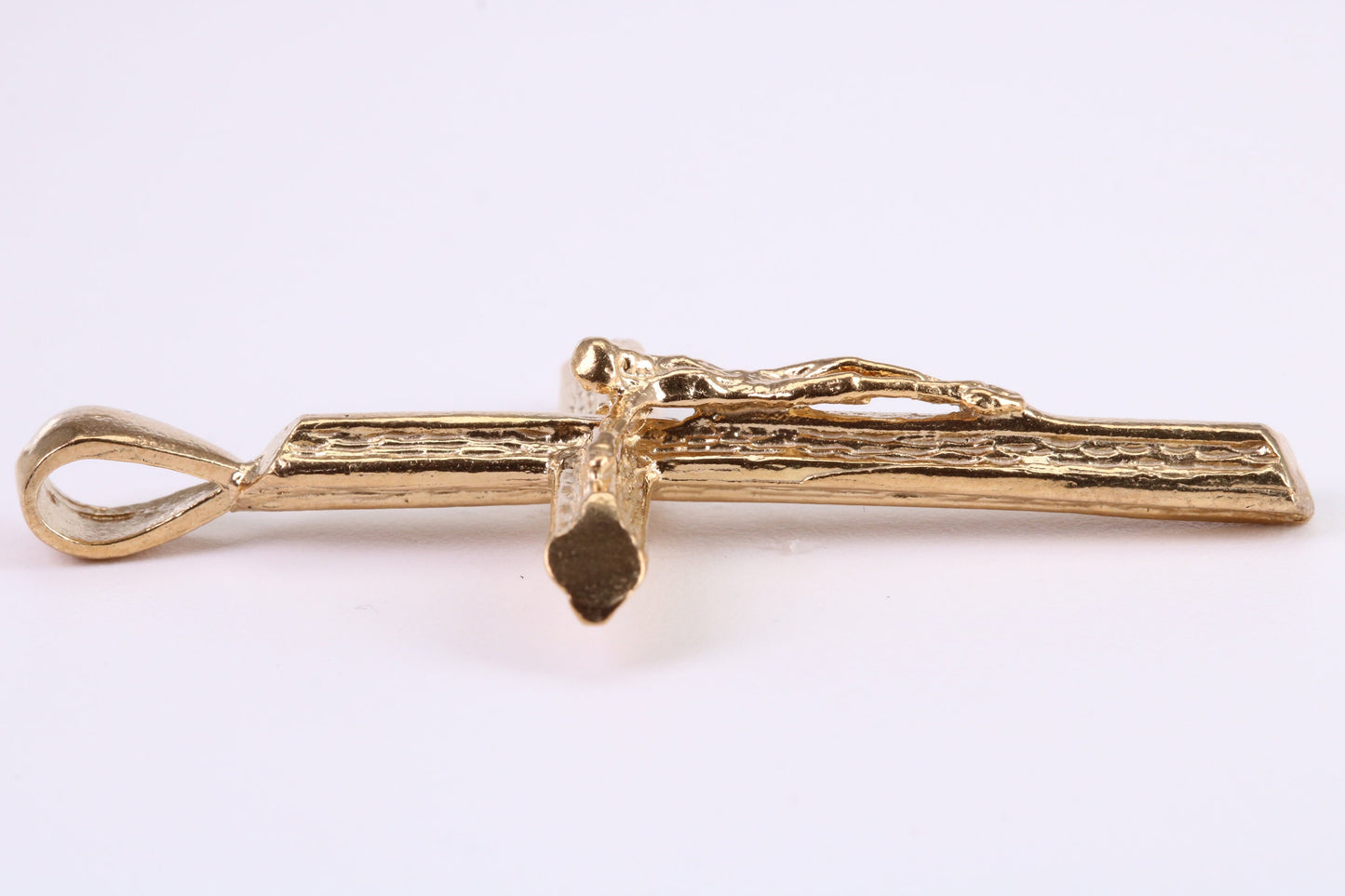 Large 53 mm Long Gold Crucifix, Made from Solid Yellow Gold, British Hallmarked