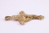 Chunky 42 mm Long Gold Crucifix, Made from Solid Yellow Gold, British Hallmarked