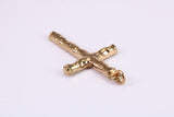 38 mm Long Gold Cross, Made from Solid Yellow Gold, British Hallmarked