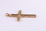 38 mm Long Gold Cross, Made from Solid Yellow Gold, British Hallmarked