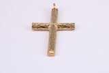 39 mm Long Gold Cross, Made from Solid Yellow Gold, British Hallmarked