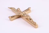 Large and Chunky 54 mm Long Gold Crucifix, Made from Solid Yellow Gold, British Hallmarked