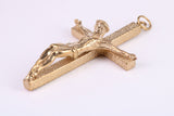 Large and Chunky 54 mm Long Gold Crucifix, Made from Solid Yellow Gold, British Hallmarked