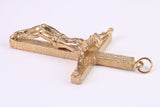 Large and Chunky 54 mm Long Gold Crucifix, Made from Solid Yellow Gold, British Hallmarked