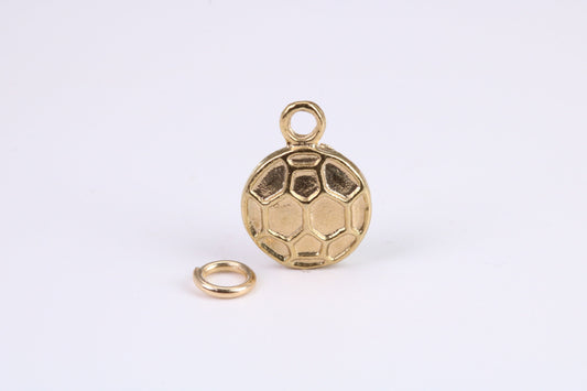 Foot Ball Charm, Traditional Charm, Made from Solid Yellow Gold, British Hallmarked, Complete with Attachment Link