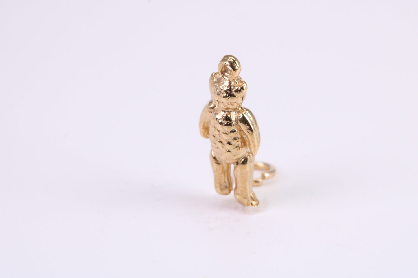 Teddy Bear Charm, Traditional Charm, Made from Solid Yellow Gold, British Hallmarked, Complete with Attachment Link