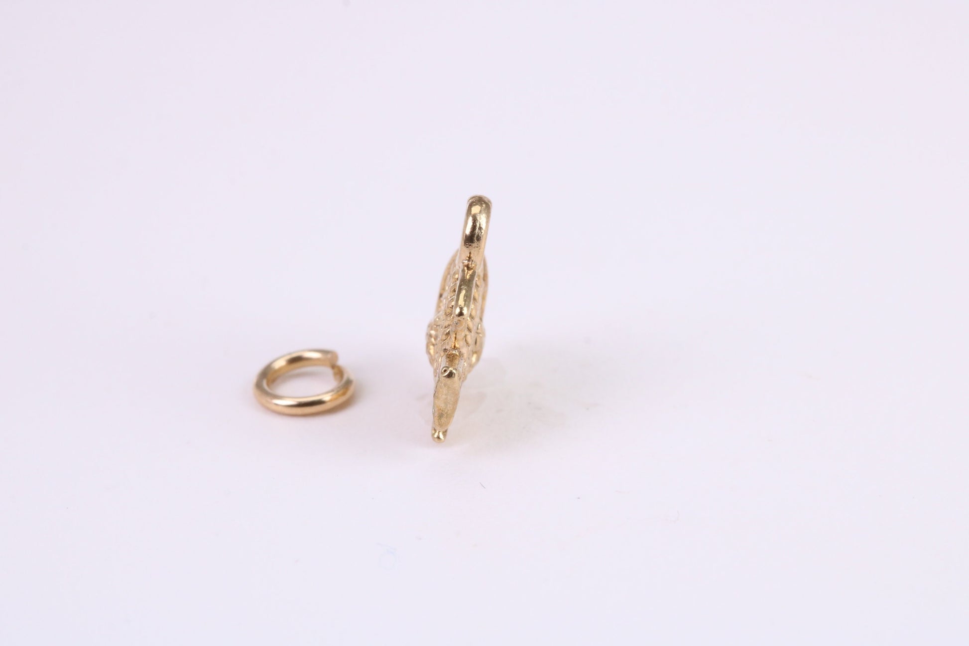 Fish Charm, Traditional Charm, Made from Solid Yellow Gold, British Hallmarked, Complete with Attachment Link
