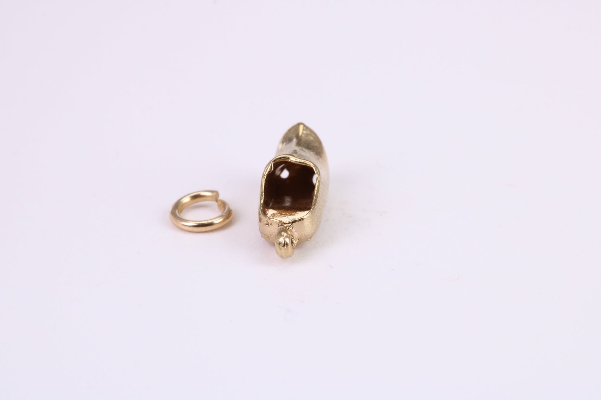 Clog Charm, Traditional Charm, Made from Solid Yellow Gold, British Hallmarked, Complete with Attachment Link