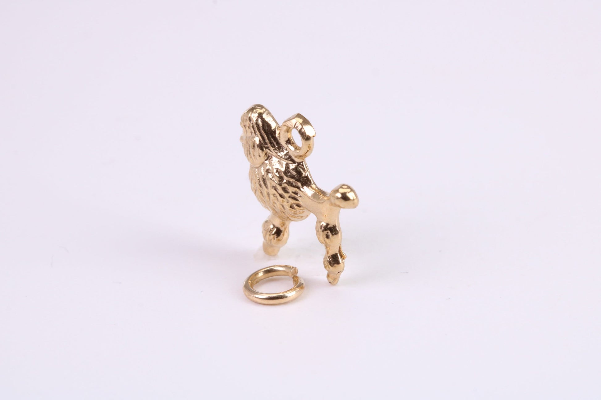 Poodle Dog Charm, Traditional Charm, Made from Solid Yellow Gold, British Hallmarked, Complete with Attachment Link