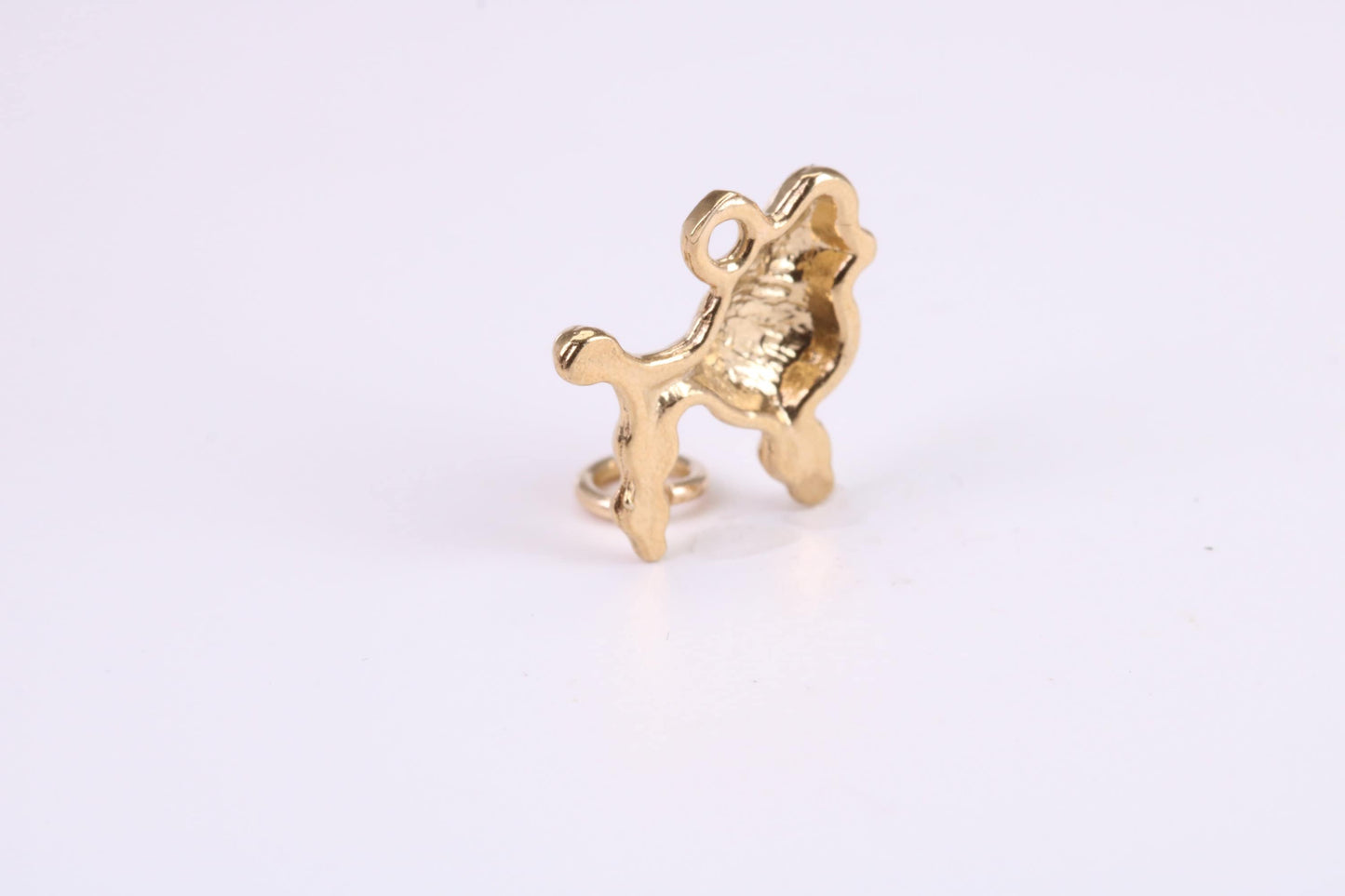 Poodle Dog Charm, Traditional Charm, Made from Solid Yellow Gold, British Hallmarked, Complete with Attachment Link