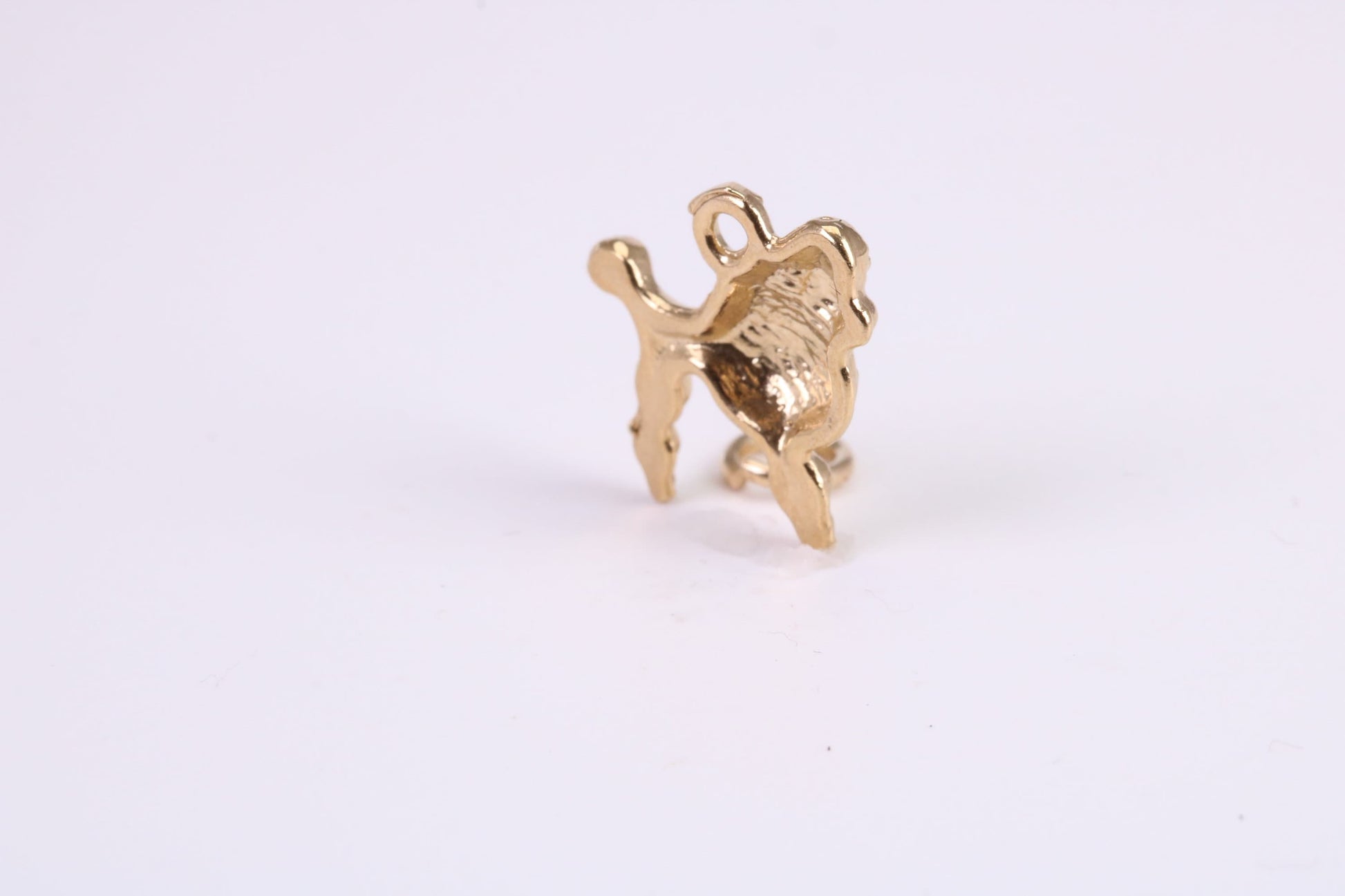 Poodle Dog Charm, Traditional Charm, Made from Solid Yellow Gold, British Hallmarked, Complete with Attachment Link