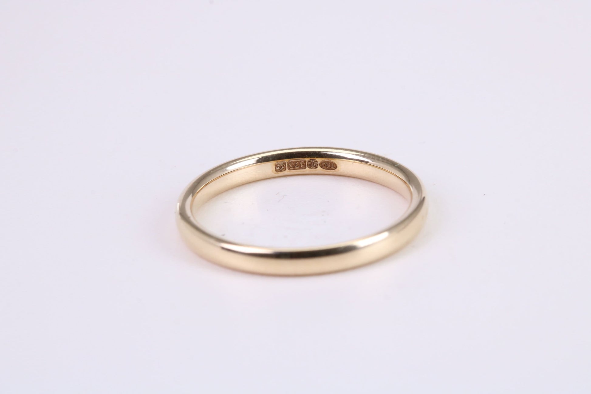 1.70 mm Wide Simple Comfort Court Profile Wedding Band, Made from Solid Yellow Gold, British Hallmarked