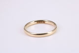 1.70 mm Wide Simple Comfort Court Profile Wedding Band, Made from Solid Yellow Gold, British Hallmarked