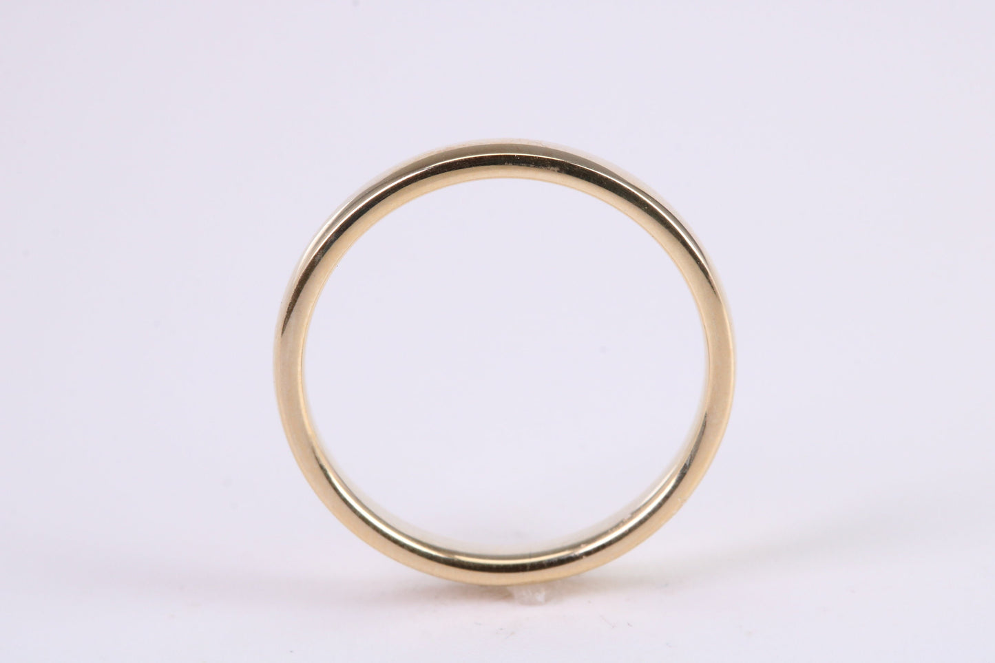 2.50 mm Wide Simple Comfort Court Profile Wedding Band, Made from Solid Yellow Gold, British Hallmarked