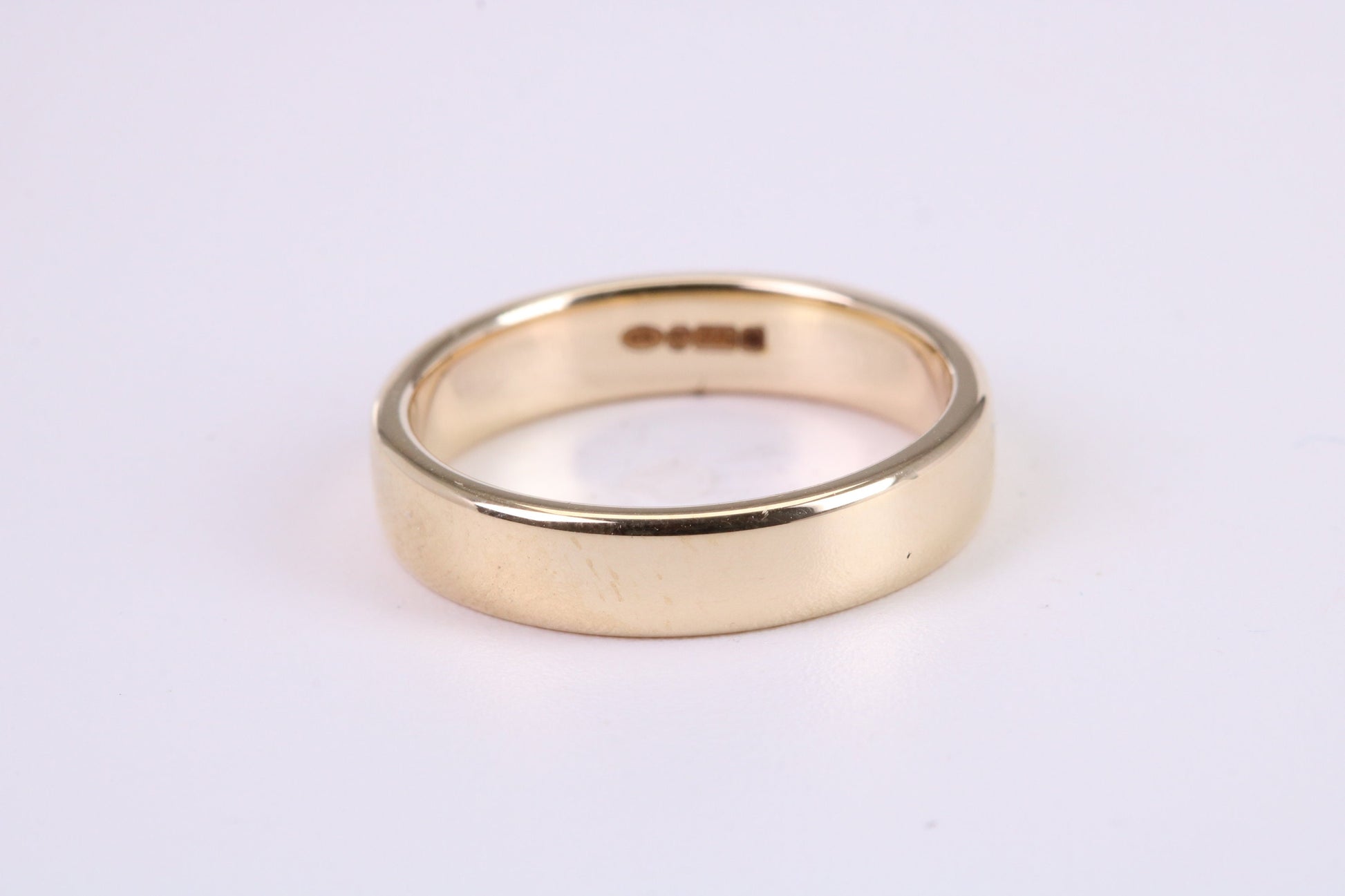 4 mm Wide Simple Comfort Court Profile Wedding Band, Made from Solid Yellow Gold, British Hallmarked