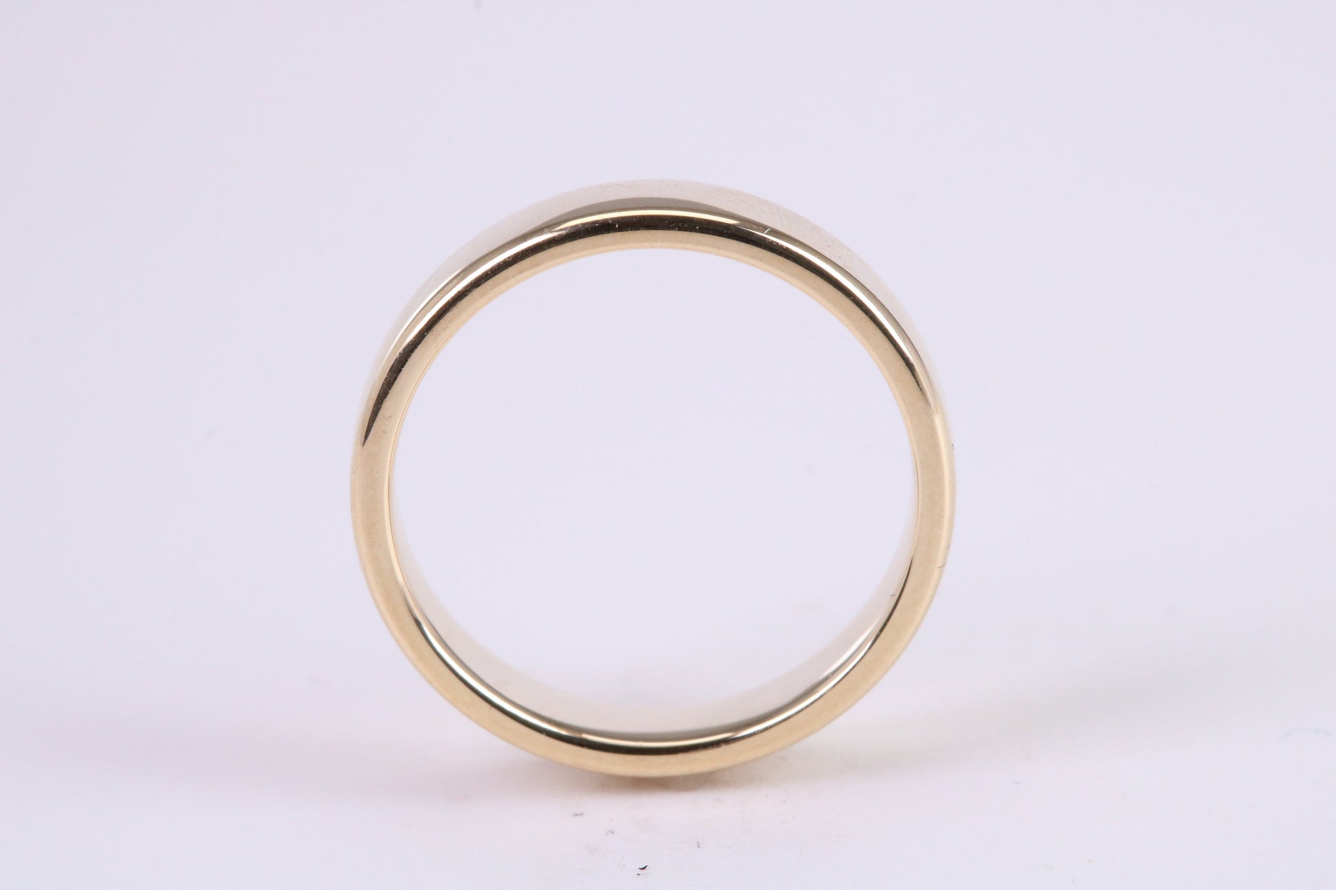4 mm Wide Simple Comfort Court Profile Wedding Band, Made from Solid Yellow Gold, British Hallmarked