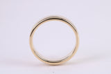 4 mm Wide Simple Comfort Court Profile Wedding Band, Made from Solid Yellow Gold, British Hallmarked