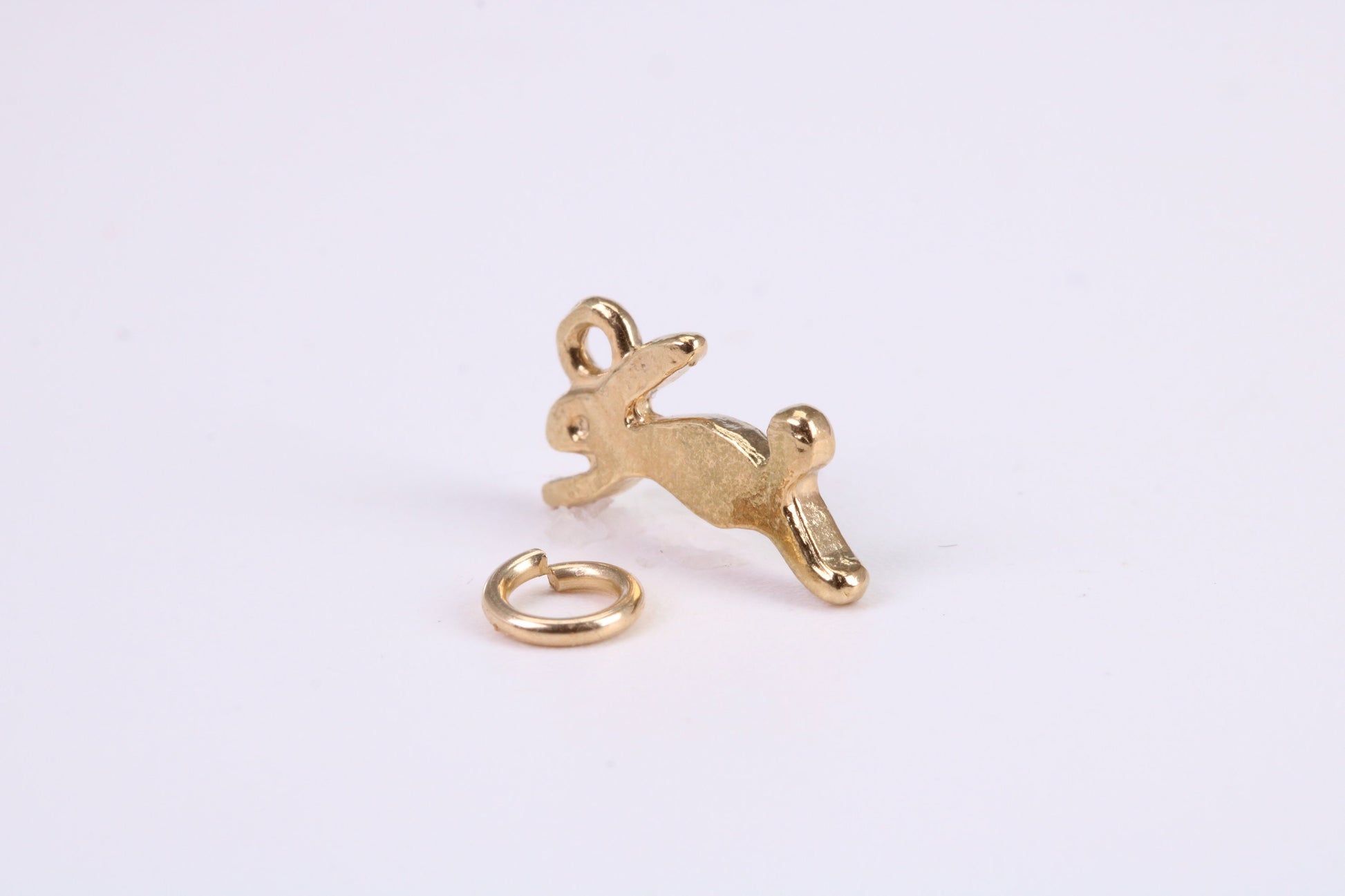Hare Charm, Traditional Charm, Made from Solid Yellow Gold, British Hallmarked, Complete with Attachment Link