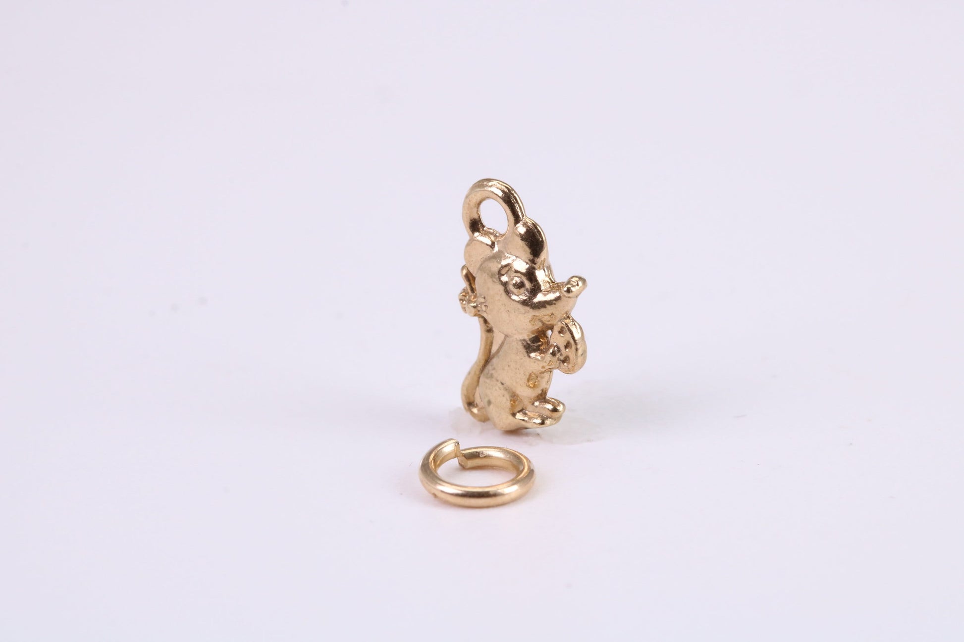 Mouse Charm, Traditional Charm, Made from Solid Yellow Gold, British Hallmarked, Complete with Attachment Link