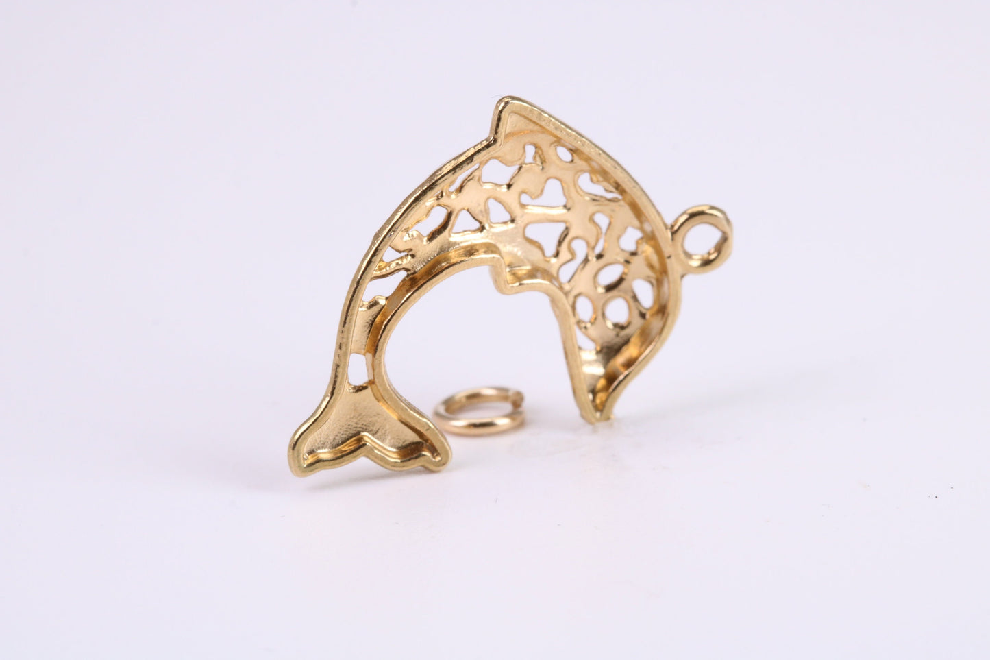 Fish Charm, Traditional Charm, Made from Solid Yellow Gold, British Hallmarked, Complete with Attachment Link