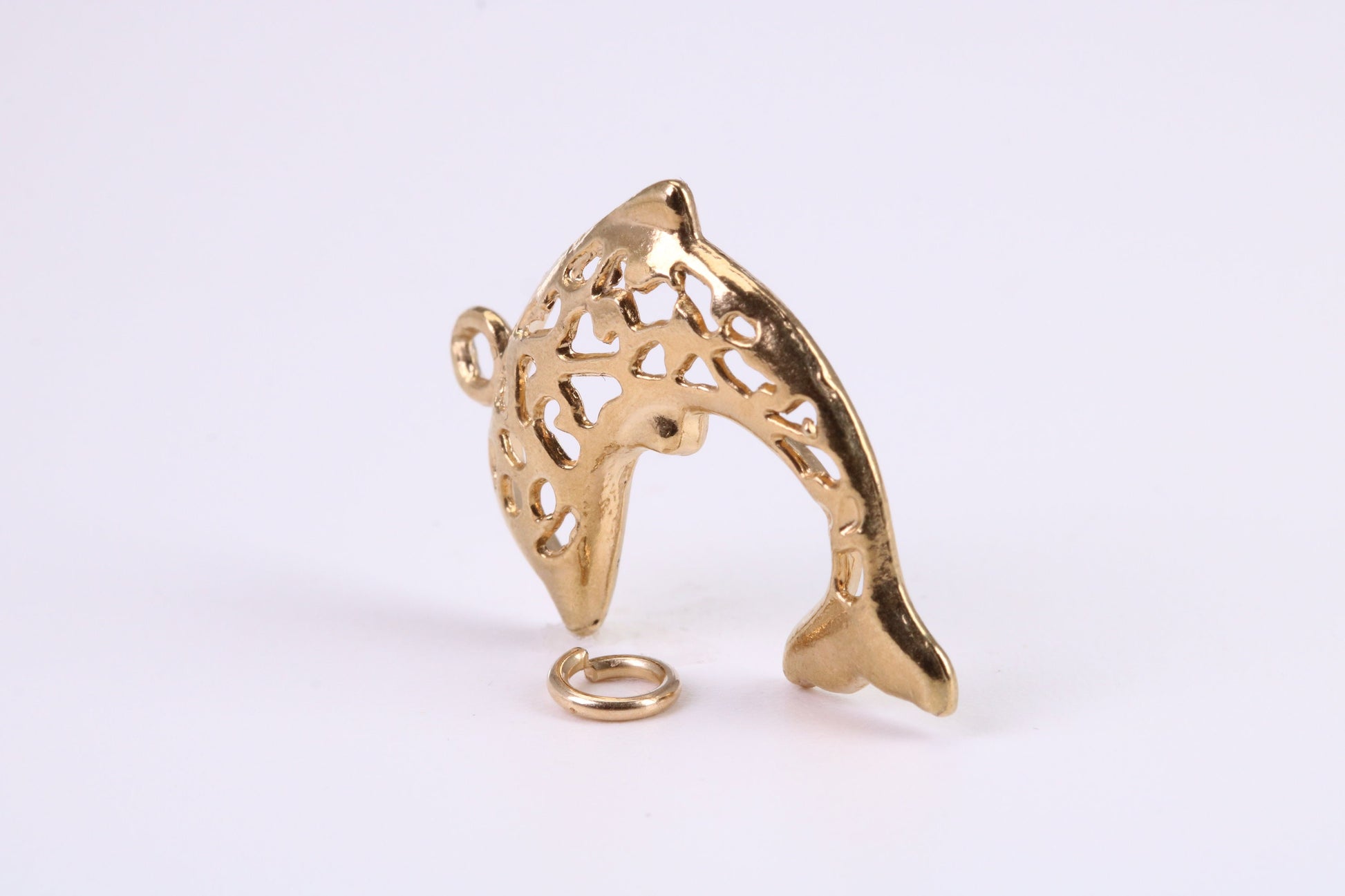 Fish Charm, Traditional Charm, Made from Solid Yellow Gold, British Hallmarked, Complete with Attachment Link