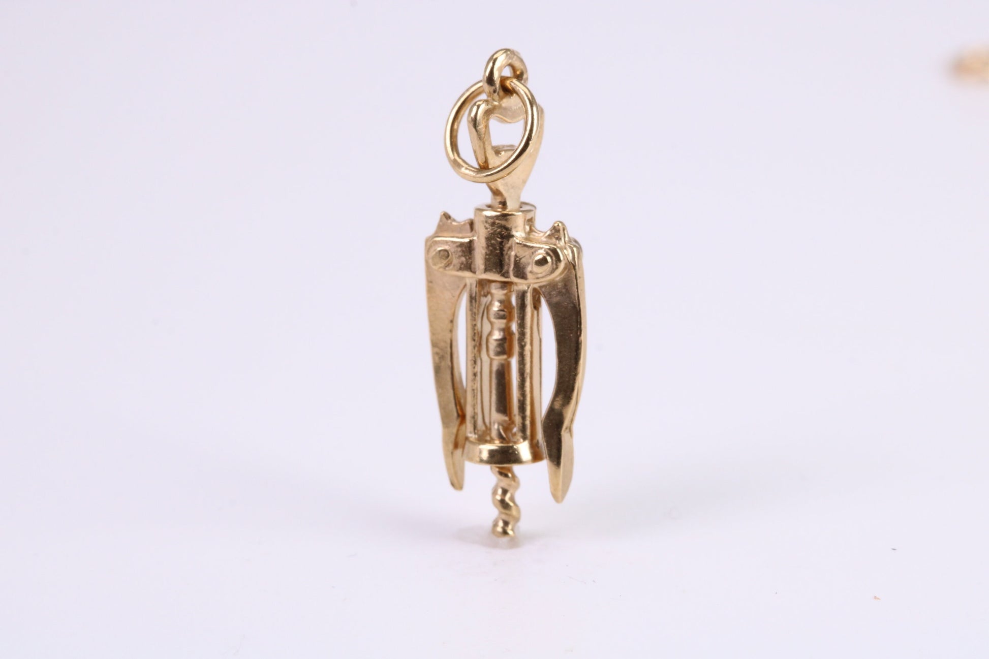 Wine Bottle Opener Charm, Traditional Charm, Made from Solid Yellow Gold, British Hallmarked, Complete with Attachment Link