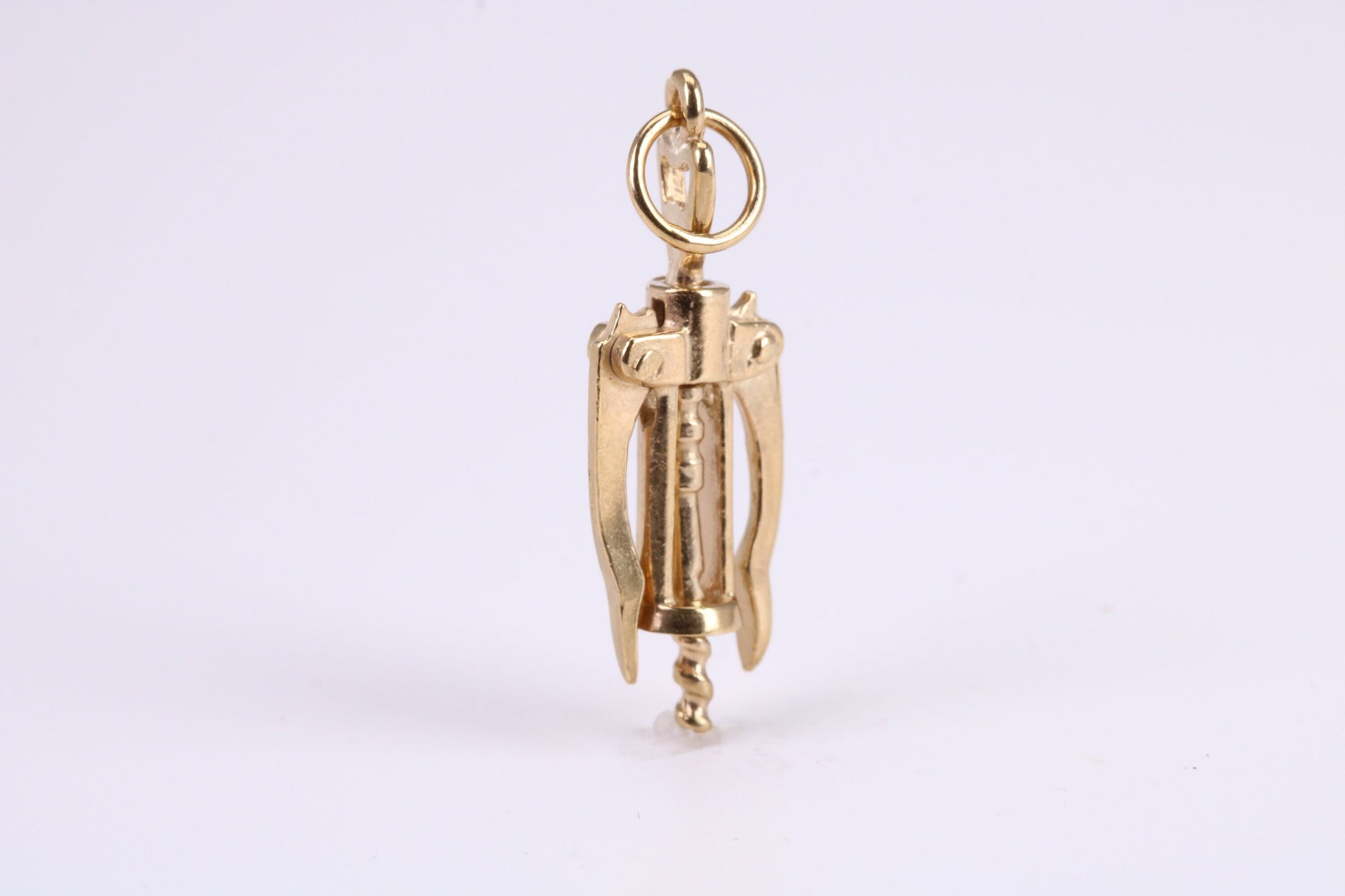 Wine Bottle Opener Charm, Traditional Charm, Made from Solid Yellow Gold, British Hallmarked, Complete with Attachment Link