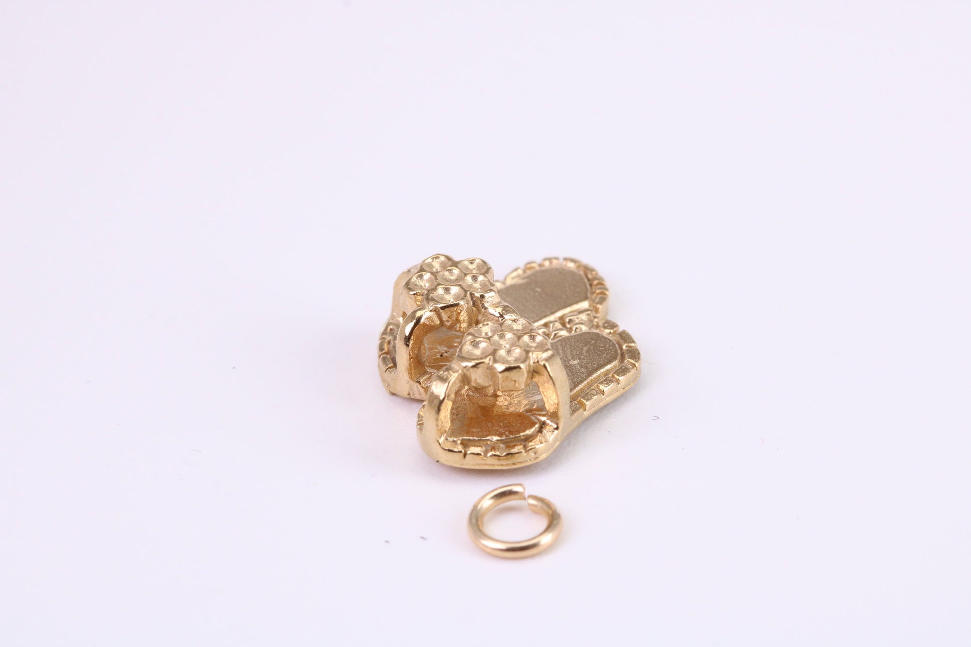 Sandals Charm, Traditional Charm, Made from Solid Yellow Gold, British Hallmarked, Complete with Attachment Link