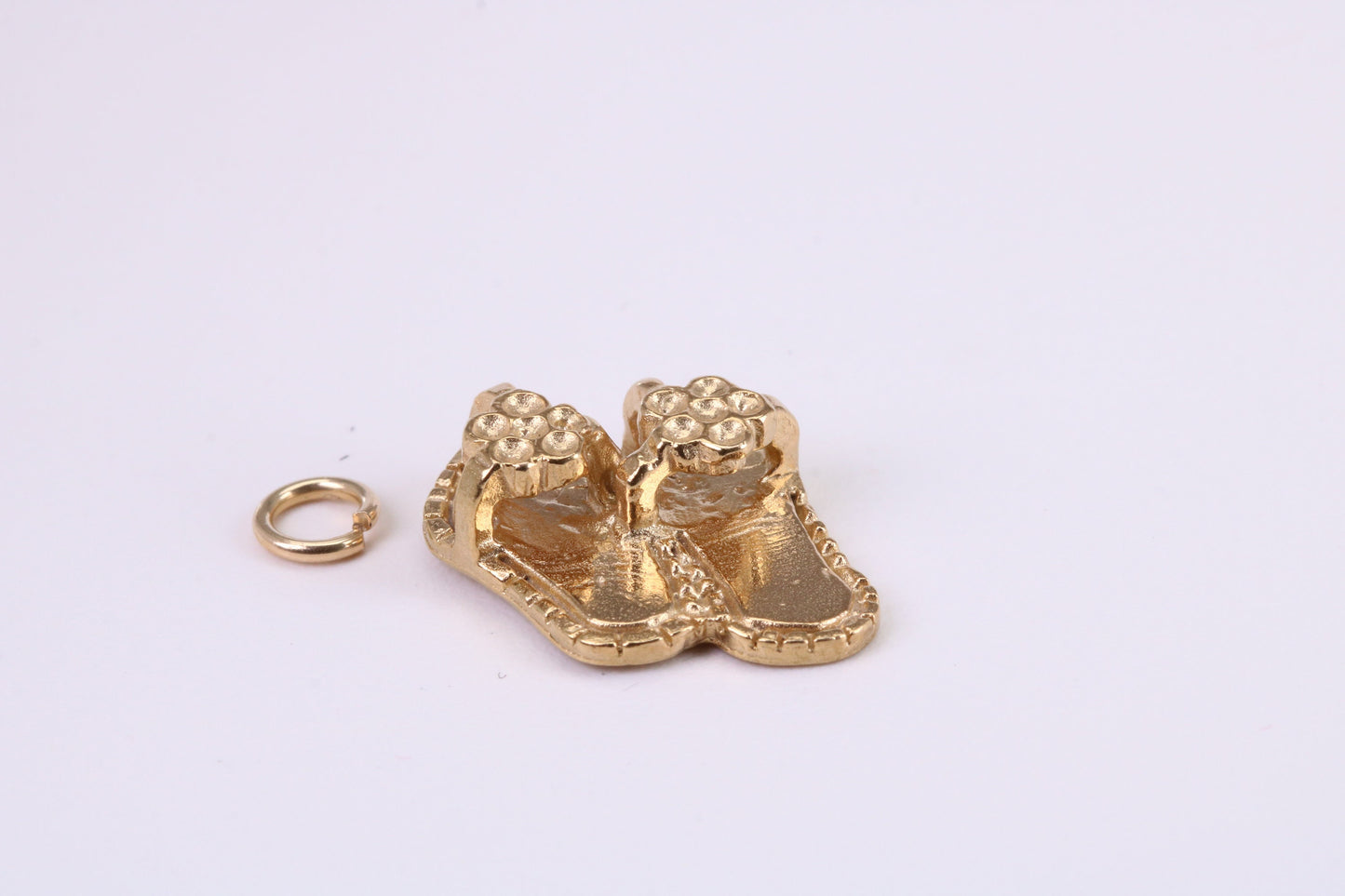 Sandals Charm, Traditional Charm, Made from Solid Yellow Gold, British Hallmarked, Complete with Attachment Link