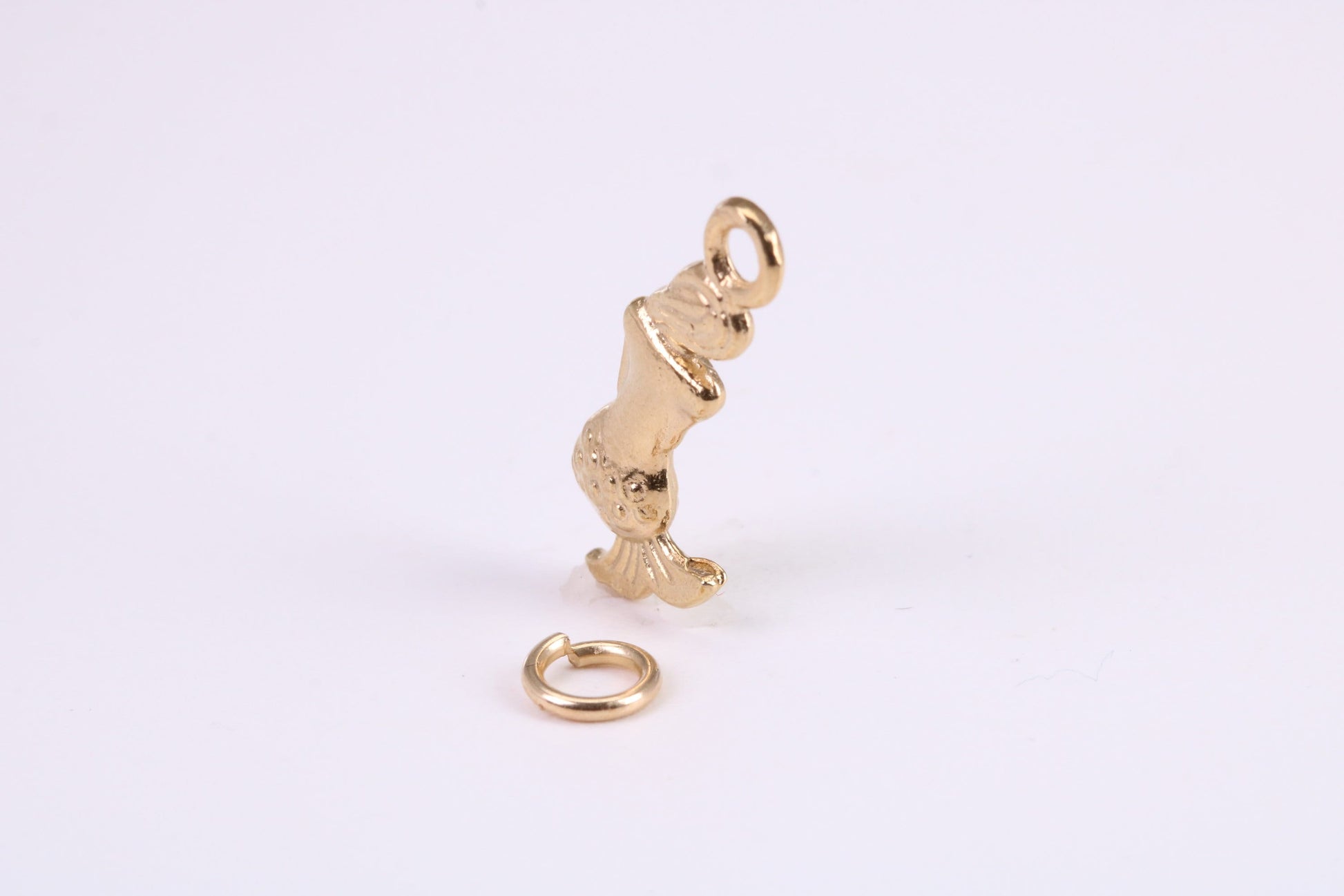 Mermaid Charm, Traditional Charm, Made from Solid Yellow Gold, British Hallmarked, Complete with Attachment Link