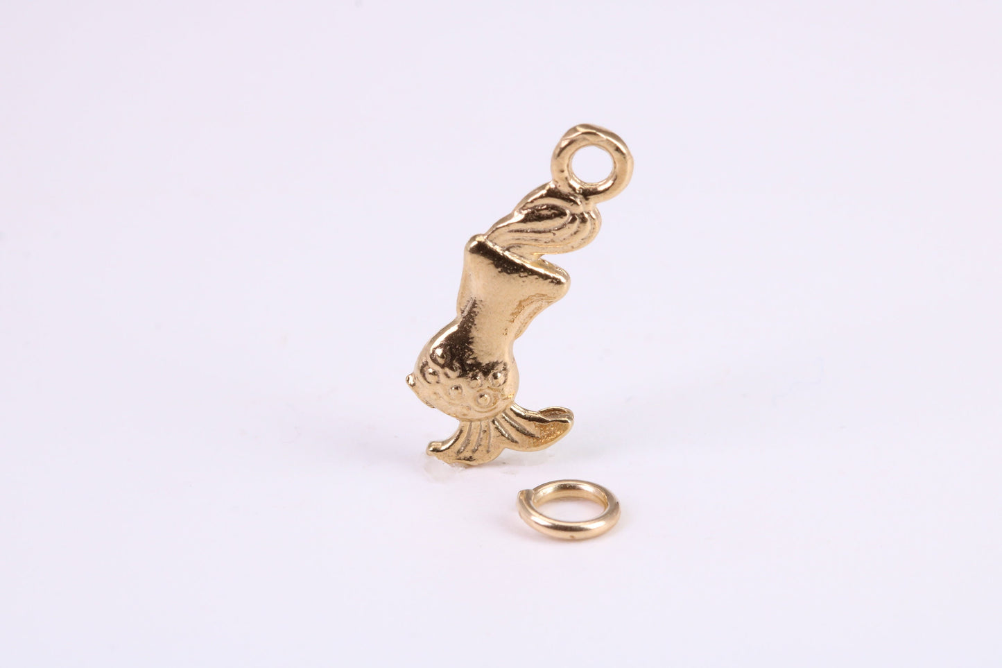 Mermaid Charm, Traditional Charm, Made from Solid Yellow Gold, British Hallmarked, Complete with Attachment Link