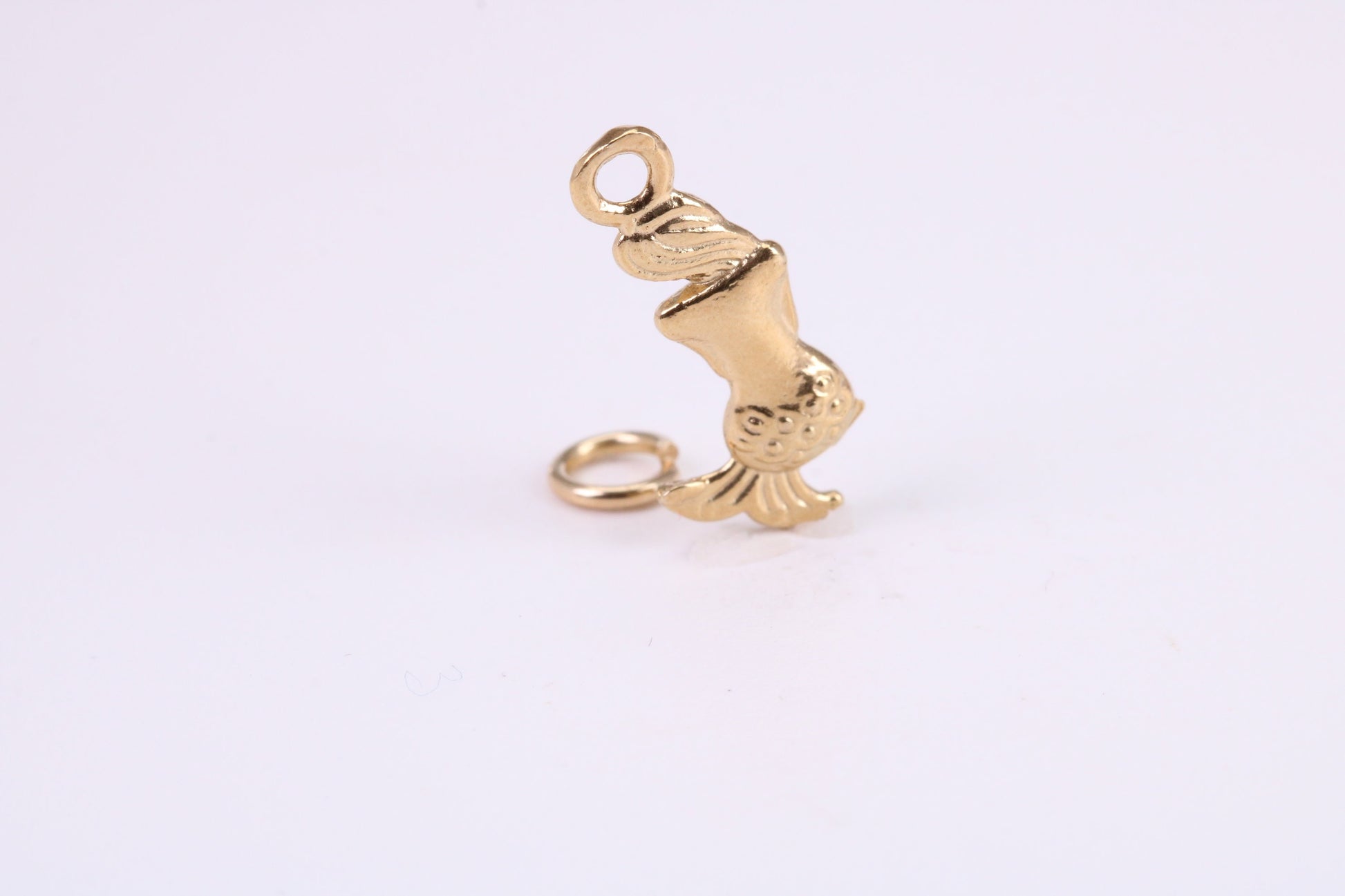 Mermaid Charm, Traditional Charm, Made from Solid Yellow Gold, British Hallmarked, Complete with Attachment Link