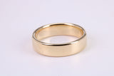 5 mm Wide Simple Comfort Court Profile Wedding Band, Made from Solid Yellow Gold, British Hallmarked