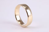 5 mm Wide Simple Comfort Court Profile Wedding Band, Made from Solid Yellow Gold, British Hallmarked