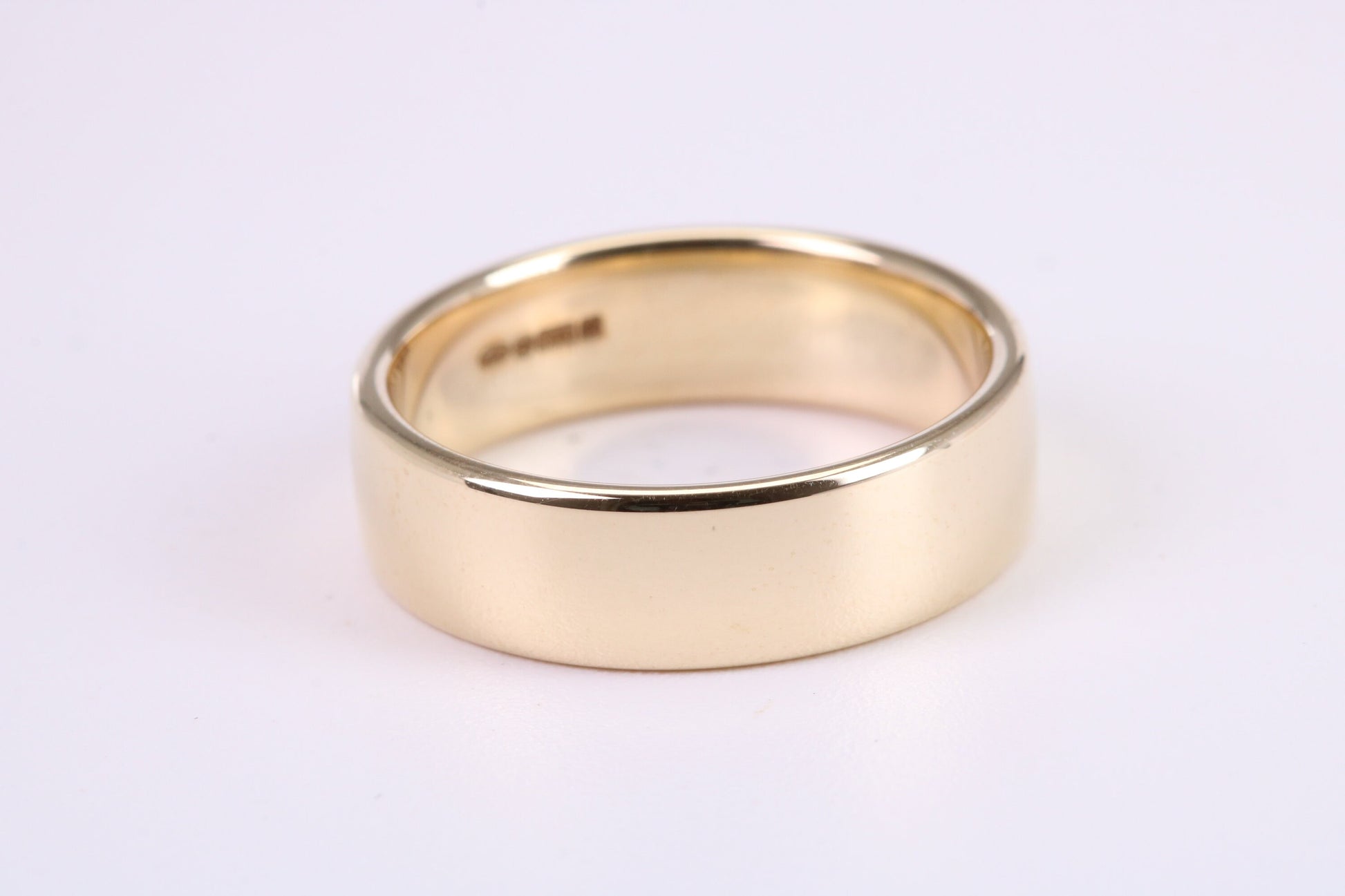 6 mm Wide Simple Comfort Court Profile Wedding Band, Made from Solid Yellow Gold, British Hallmarked