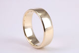 6 mm Wide Simple Comfort Court Profile Wedding Band, Made from Solid Yellow Gold, British Hallmarked
