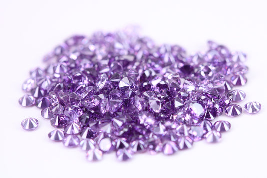 3.50mm Round cut AAA Grade Amethyst Cubic Zirconia, Top Colour and Luster, Calibrated Sizing, Multi Pack Buying Options