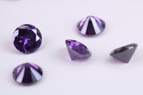 7 mm Round cut AAA Grade Amethyst Cubic Zirconia, Top Colour and Luster, Calibrated Sizing, Multi Pack Buying Options