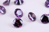 8 mm Round cut AAA Grade Amethyst Cubic Zirconia, Top Colour and Luster, Calibrated Sizing, Multi Pack Buying Options