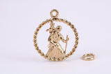 St Christopher Necklace Together with 18 Inch Long Chain, Made from Solid Yellow Gold, British Hallmark
