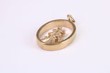 Oval St Christopher Necklace Together with 18 Inch Long Chain, Made from Solid Yellow Gold, British Hallmark