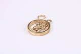 Round St Christopher Necklace Together with 18 Inch Long Chain, Made from Solid Yellow Gold, British Hallmark