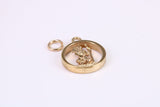 Round St Christopher Necklace Together with 18 Inch Long Chain, Made from Solid Yellow Gold, British Hallmark