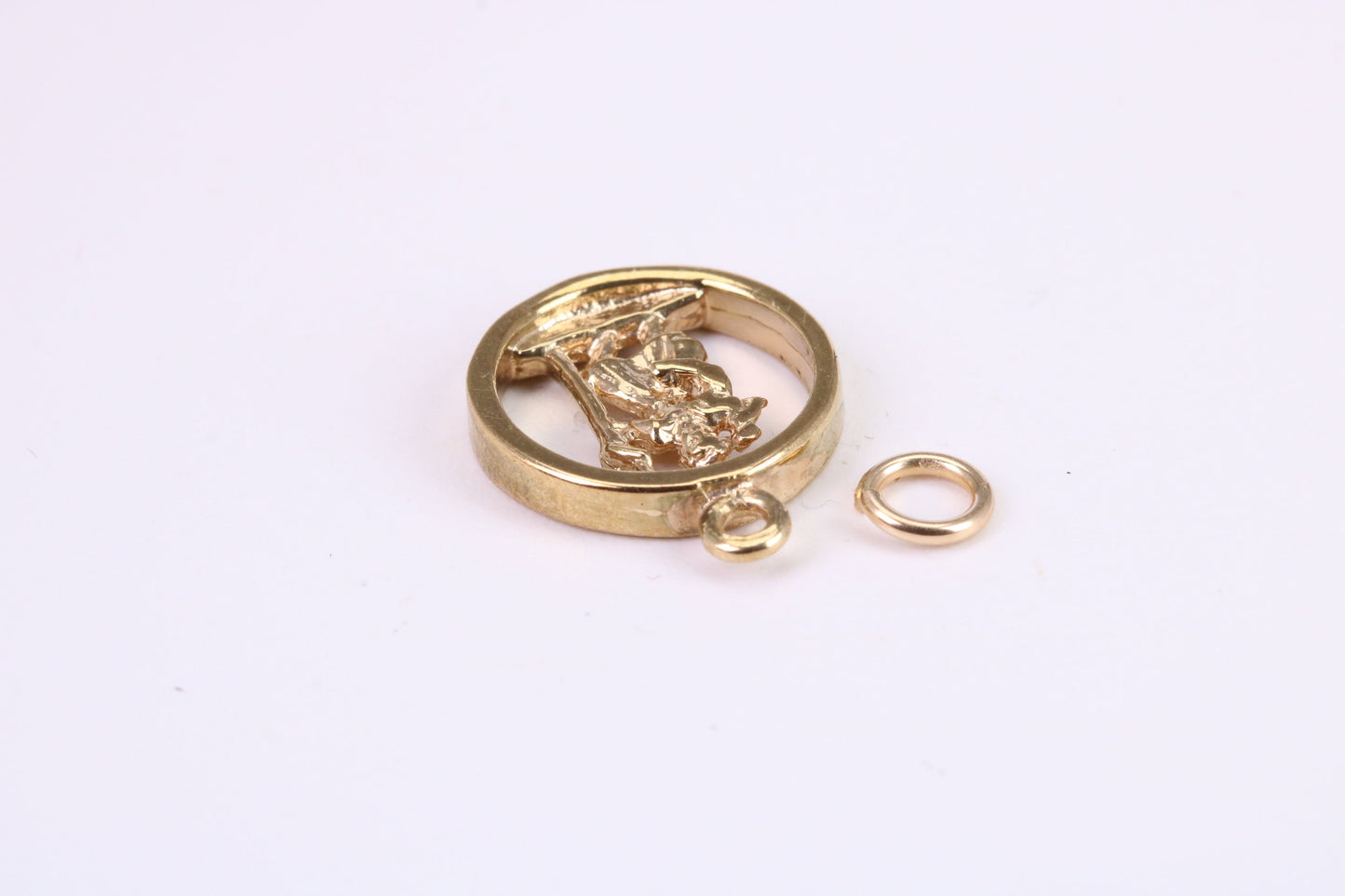 Round St Christopher Necklace Together with 18 Inch Long Chain, Made from Solid Yellow Gold, British Hallmark